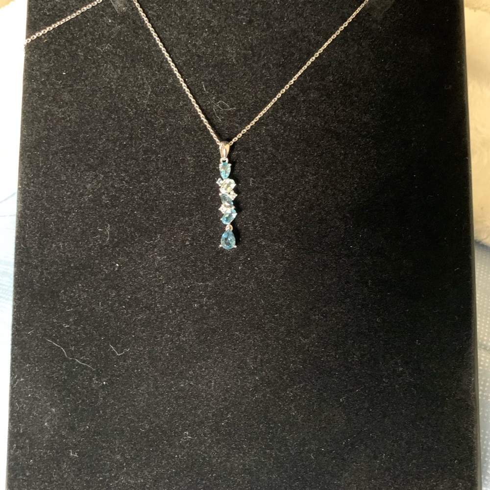 Kay Jewelers Sapphire & Topaz Sterling Silver Jewelry Set - Picture 3 of 7